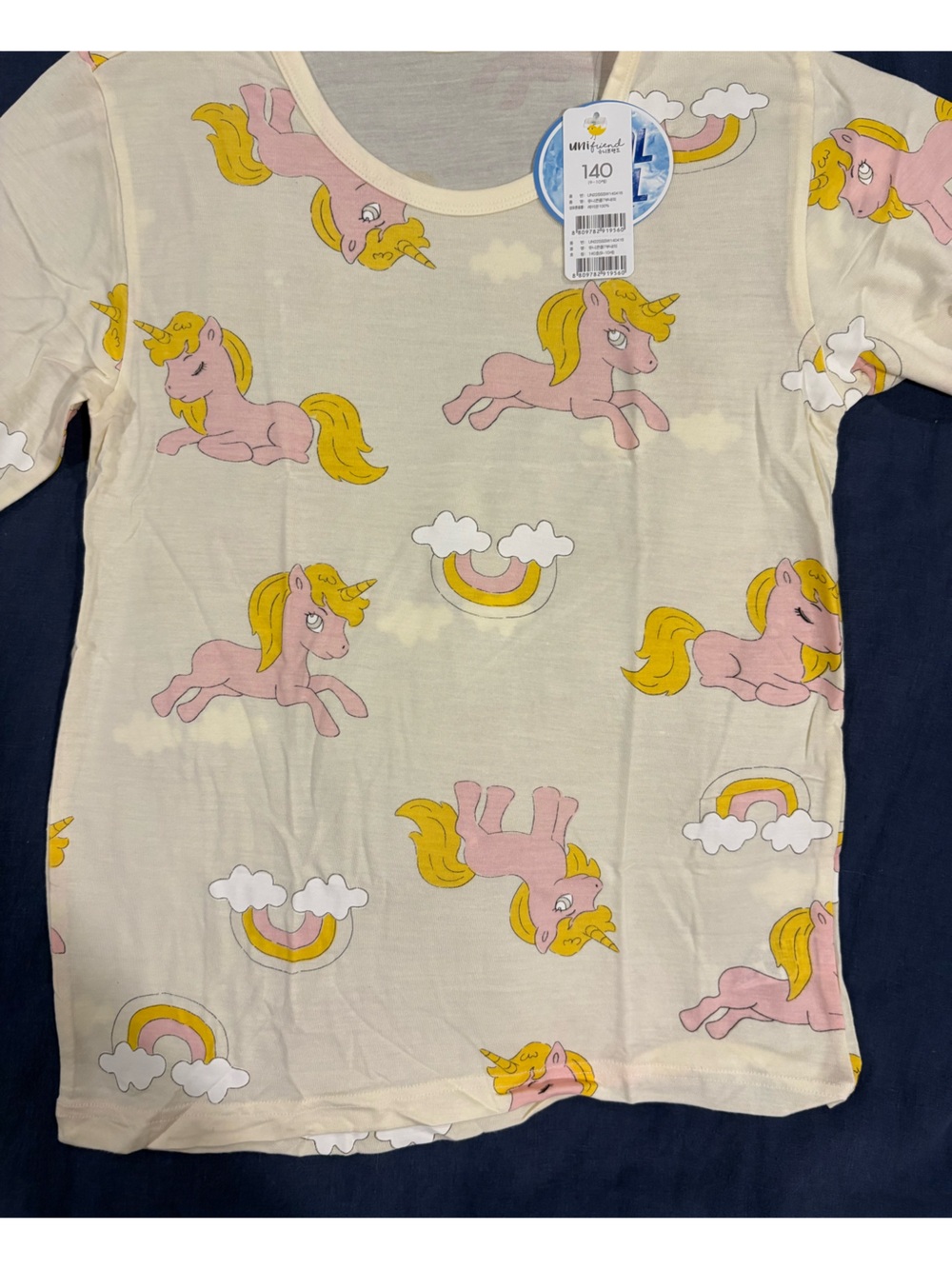 Kids Unicorn Lightweight Pajamas - Korean Style 2 piece pjs, size 9/10